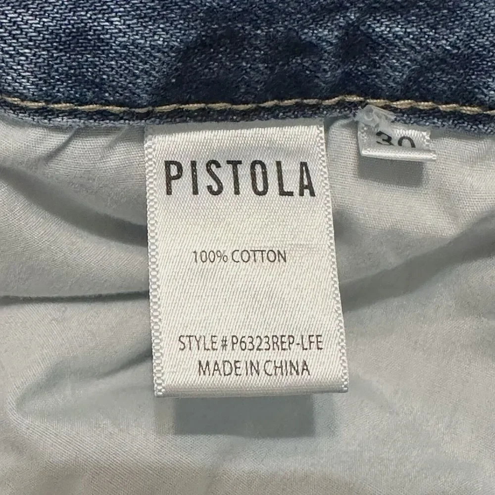 Pistola Cassie High Waist Ripped Crop Straight Leg Jeans In Los Feliz  Size 30 - Picture 8 of 16